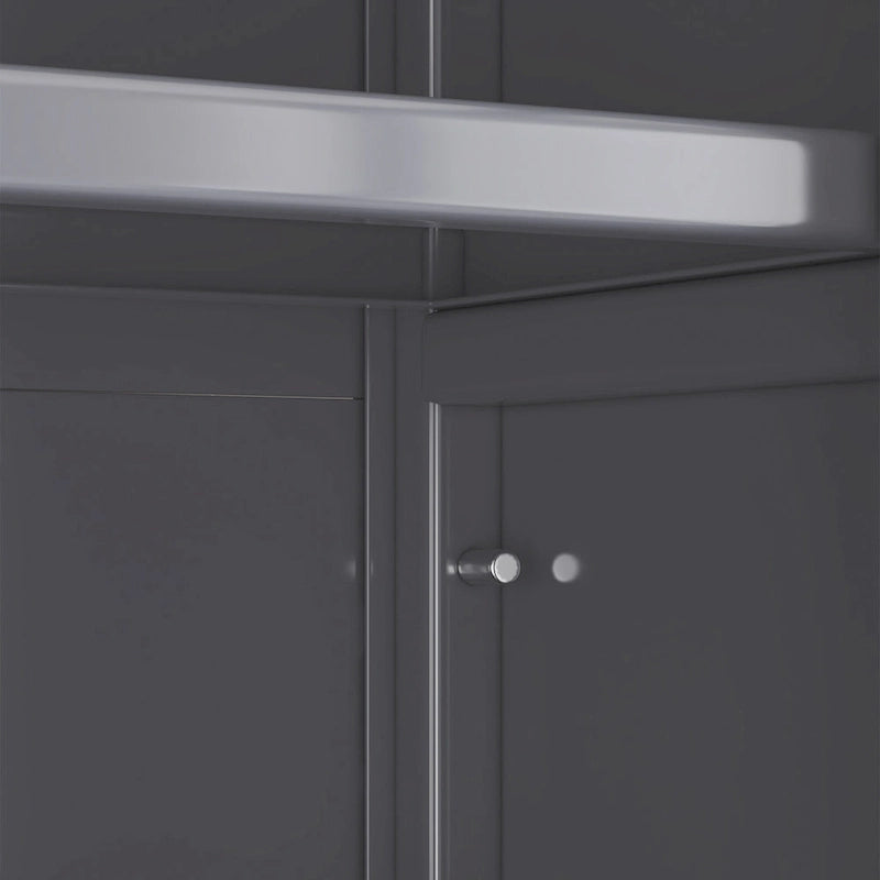 Étagère de cuisine à porte ouverte, meuble de rangement pour micro-ondes à plusieurs niveaux, du sol au plafond (tabouret non inclus).