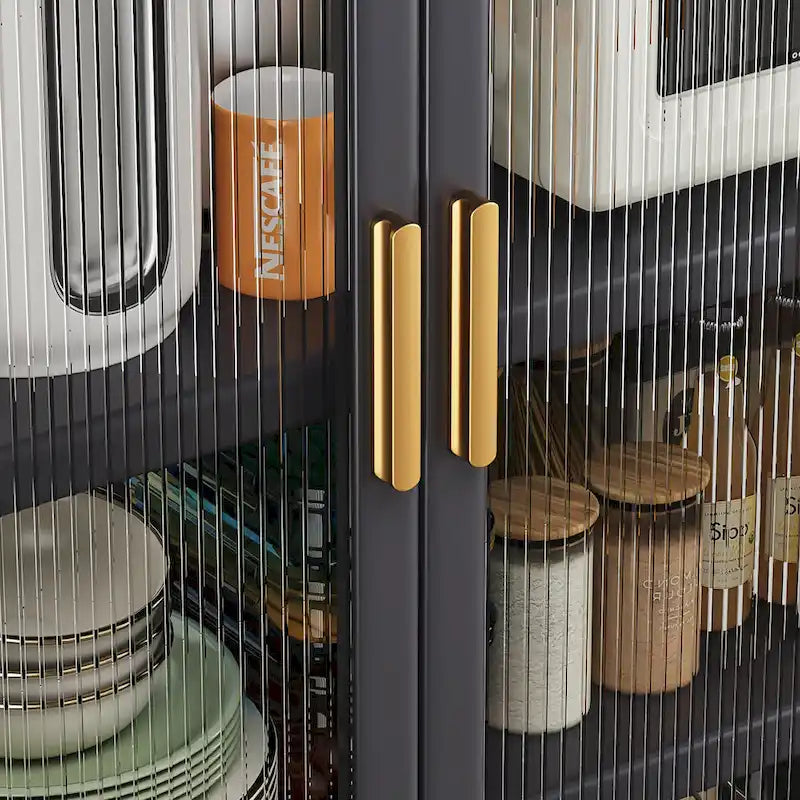 Étagère de cuisine à porte ouverte, meuble de rangement pour micro-ondes à plusieurs niveaux, du sol au plafond (tabouret non inclus).