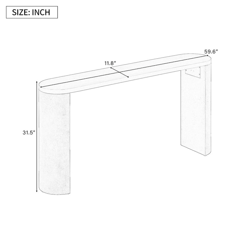Table de véranda multifonctionnelle de style moderne et épuré, avec pieds semi-cylindriques.