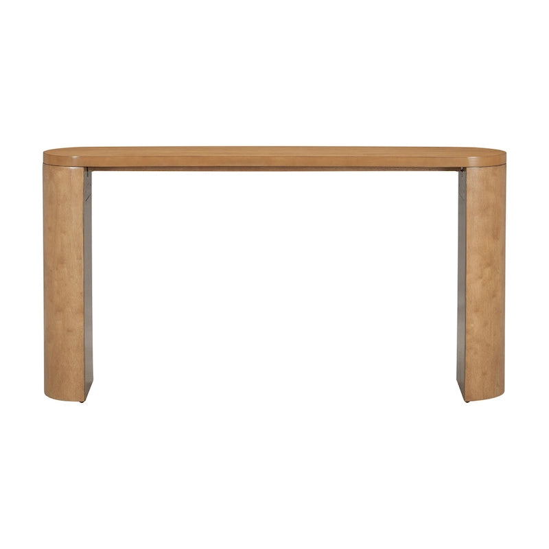 Table de véranda multifonctionnelle de style moderne et épuré, avec pieds semi-cylindriques.