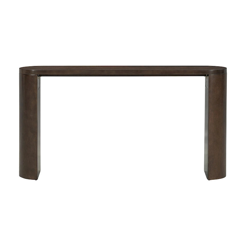 Table de véranda multifonctionnelle de style moderne et épuré, avec pieds semi-cylindriques.