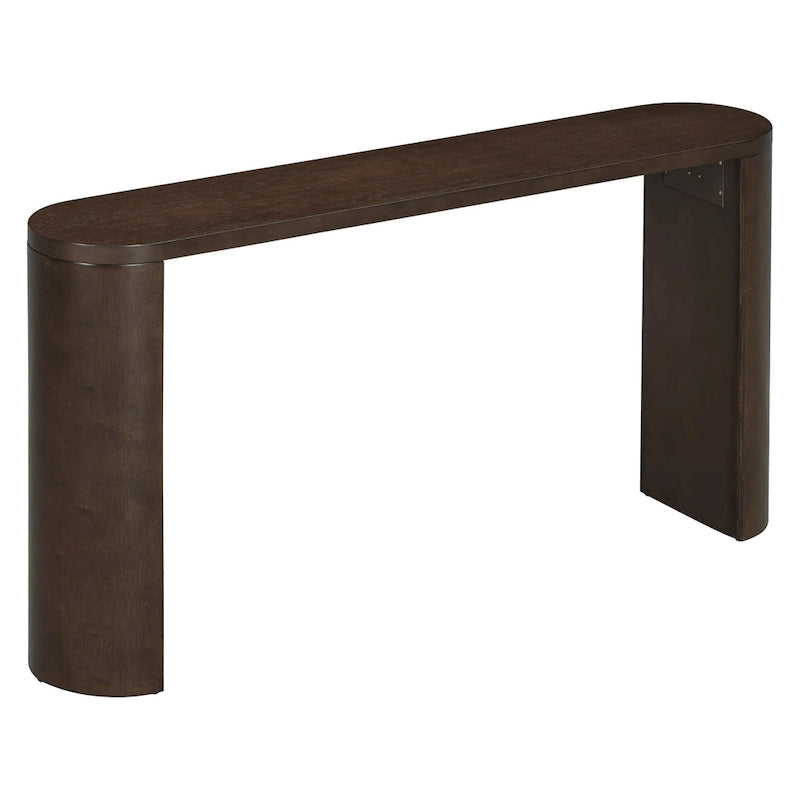 Table de véranda multifonctionnelle de style moderne et épuré, avec pieds semi-cylindriques.