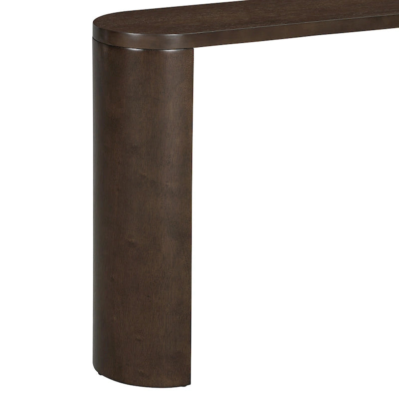 Table de véranda multifonctionnelle de style moderne et épuré, avec pieds semi-cylindriques.