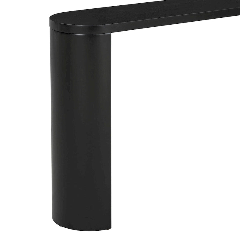 Table de véranda multifonctionnelle de style moderne et épuré, avec pieds semi-cylindriques.