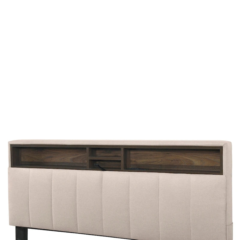 Lit plateforme rembourré avec tête de lit de rangement, lit gigogne simple XL et 2 tiroirs