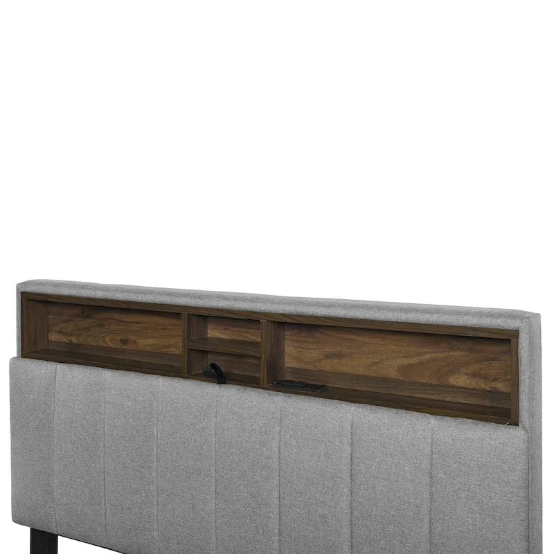 Lit plateforme rembourré avec tête de lit de rangement, lit gigogne simple XL et 2 tiroirs