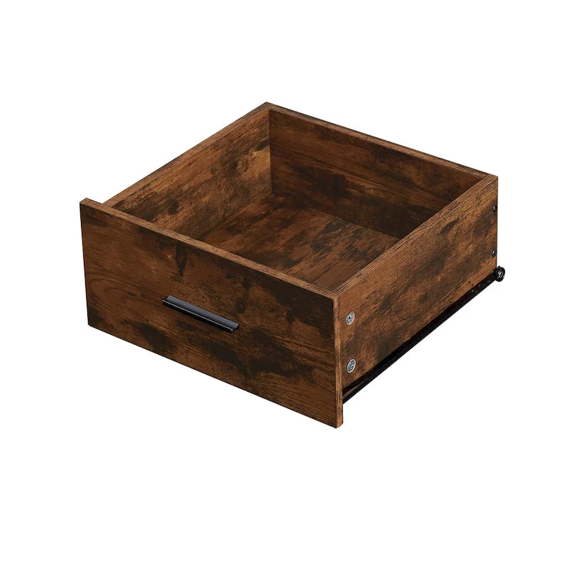 Commode horizontale à 7 tiroirs, armoire de rangement en bois pour chambre, meuble à vêtements robuste avec structure en acier solide