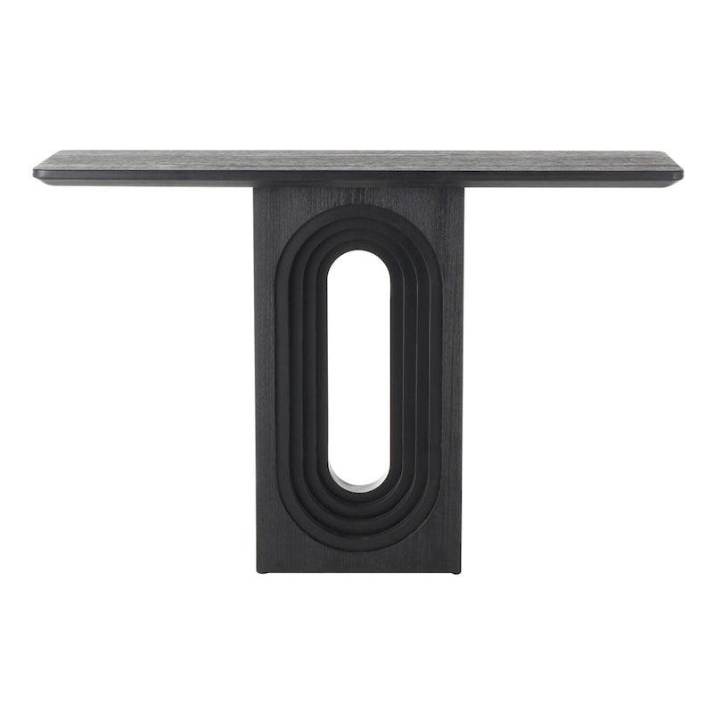 Console en bois avec pied ovale sculpté - Noir - Roche River Decor