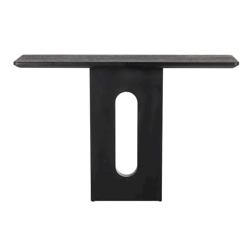 Console en bois avec pied ovale sculpté - Noir - Roche River Decor
