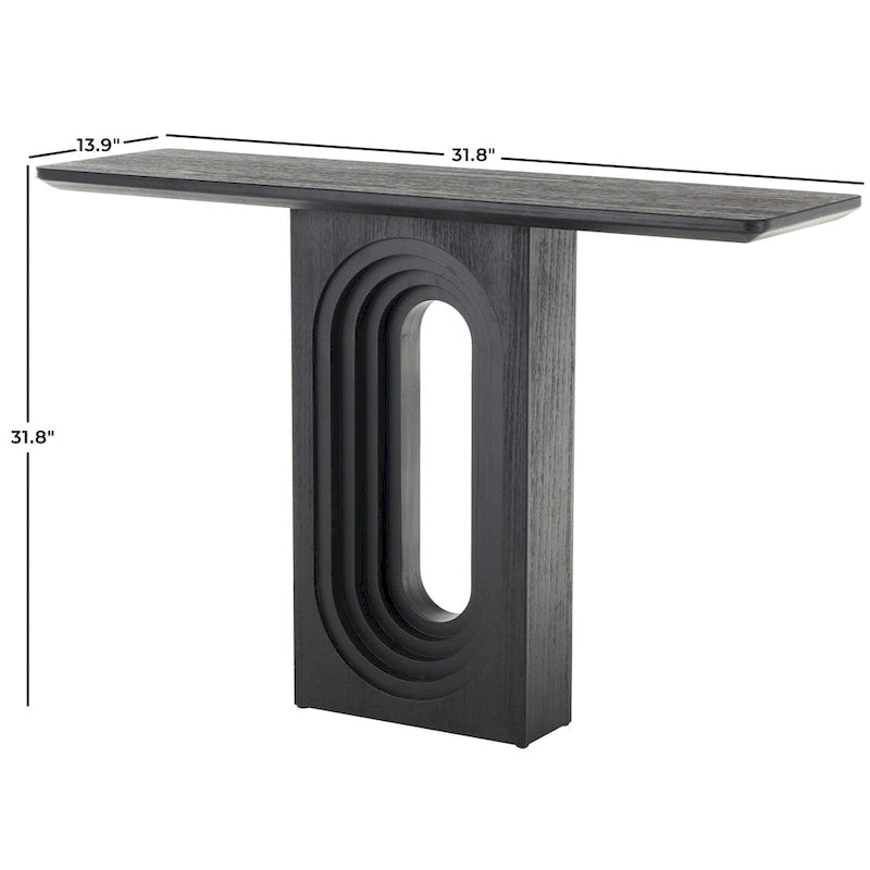 Console en bois avec pied ovale sculpté - Noir - Roche River Decor