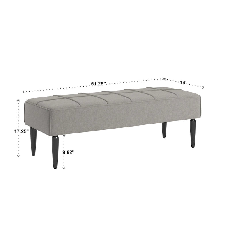 Banc capitonné en lin finition Cassian Black de iNSPIRE Q Modern