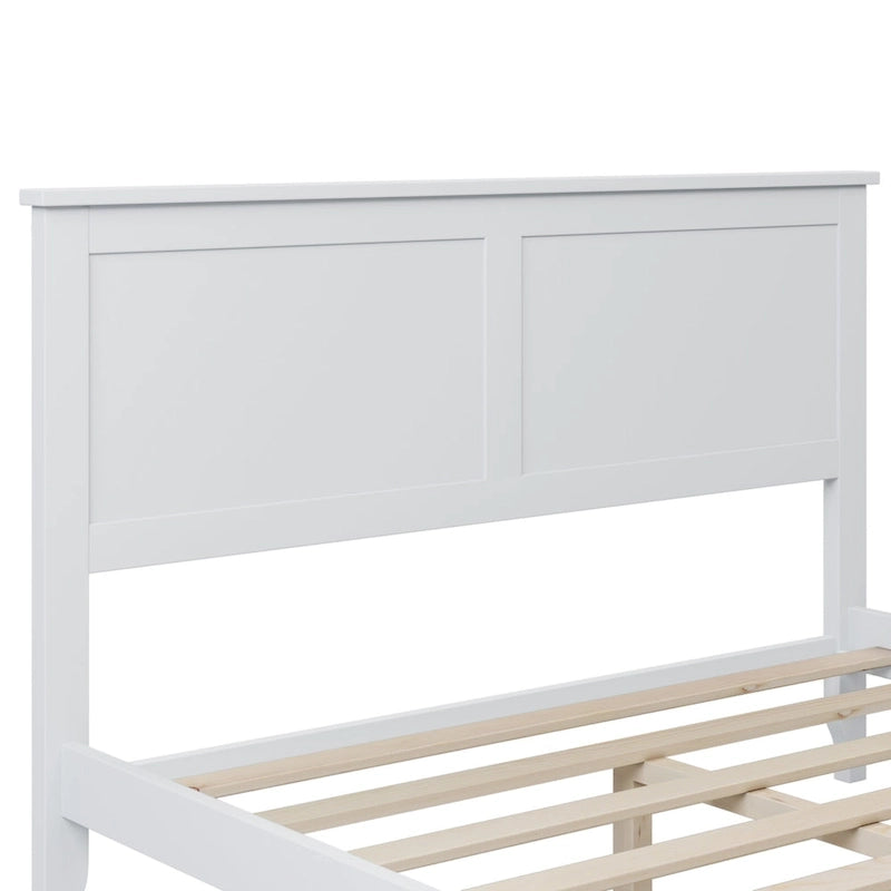 Lit plateforme moderne en bois massif blanc