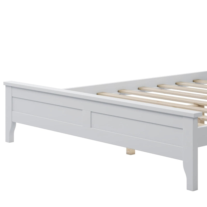 Lit plateforme moderne en bois massif blanc