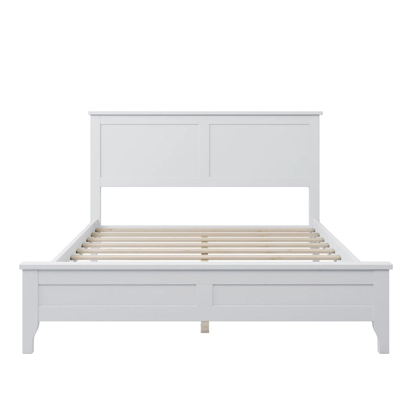 Lit plateforme moderne en bois massif blanc