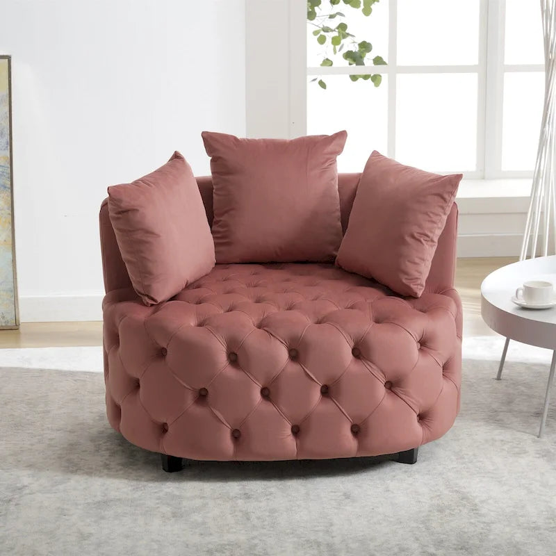 Fauteuil d'appoint classique A&amp;A Furniture en forme de tonneau pour un espace de vie moderne et décontracté