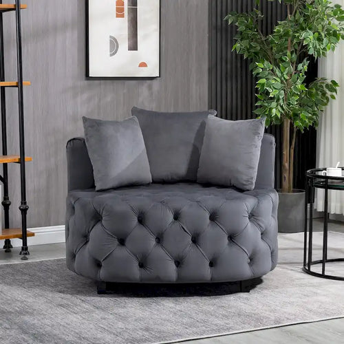 A&A Furniture Classic Barrel Accent Chair for Modern Leisure Living Space