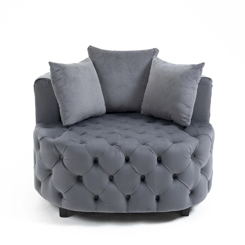 Fauteuil d'appoint classique A&amp;A Furniture en forme de tonneau pour un espace de vie moderne et décontracté