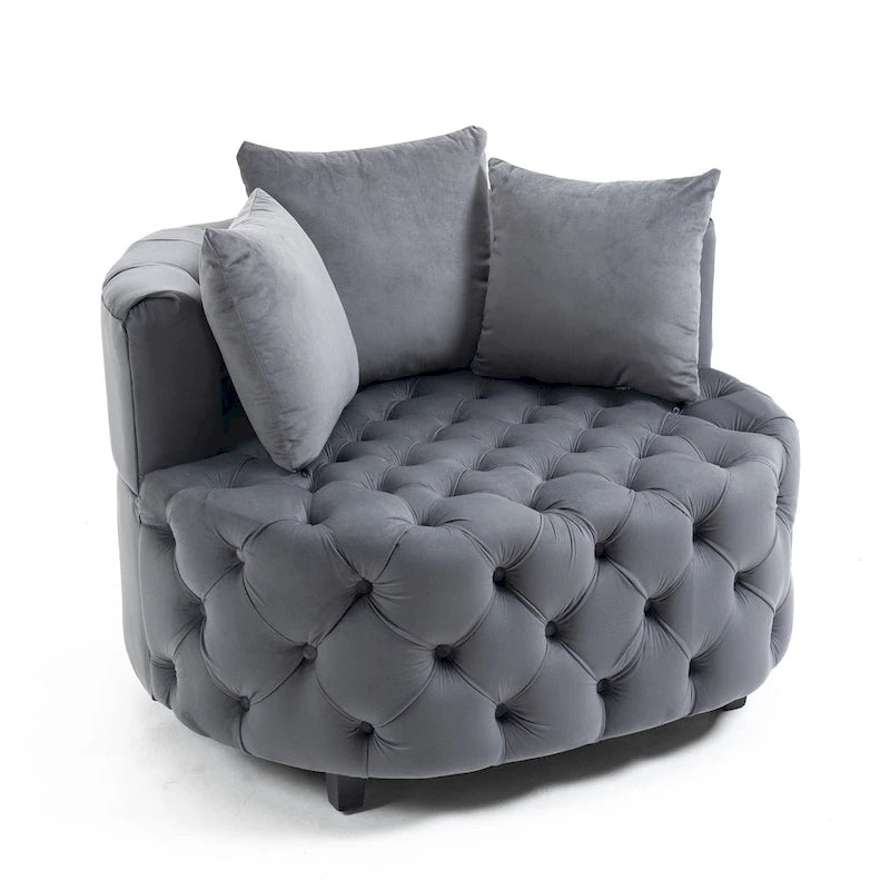 Fauteuil d'appoint classique A&amp;A Furniture en forme de tonneau pour un espace de vie moderne et décontracté