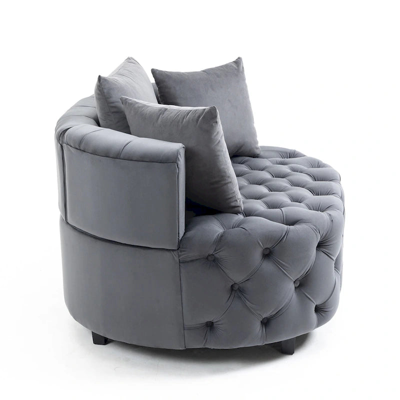 Fauteuil d'appoint classique A&amp;A Furniture en forme de tonneau pour un espace de vie moderne et décontracté