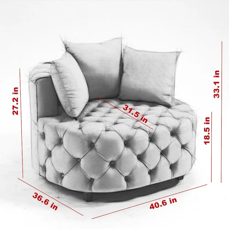 Fauteuil d'appoint classique A&amp;A Furniture en forme de tonneau pour un espace de vie moderne et décontracté
