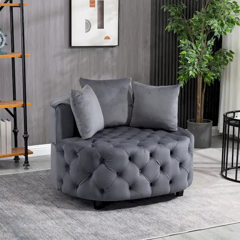 Fauteuil d'appoint classique A&amp;A Furniture en forme de tonneau pour un espace de vie moderne et décontracté