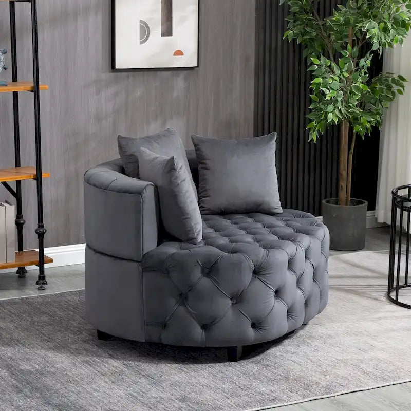 Fauteuil d'appoint classique A&amp;A Furniture en forme de tonneau pour un espace de vie moderne et décontracté