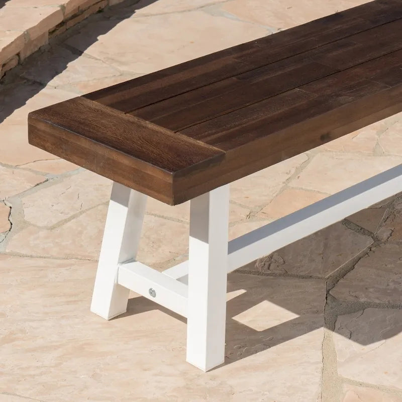 Banc de pique-nique rectangulaire en bois d'acacia Jubilee Farmhouse par Christopher Knight Home