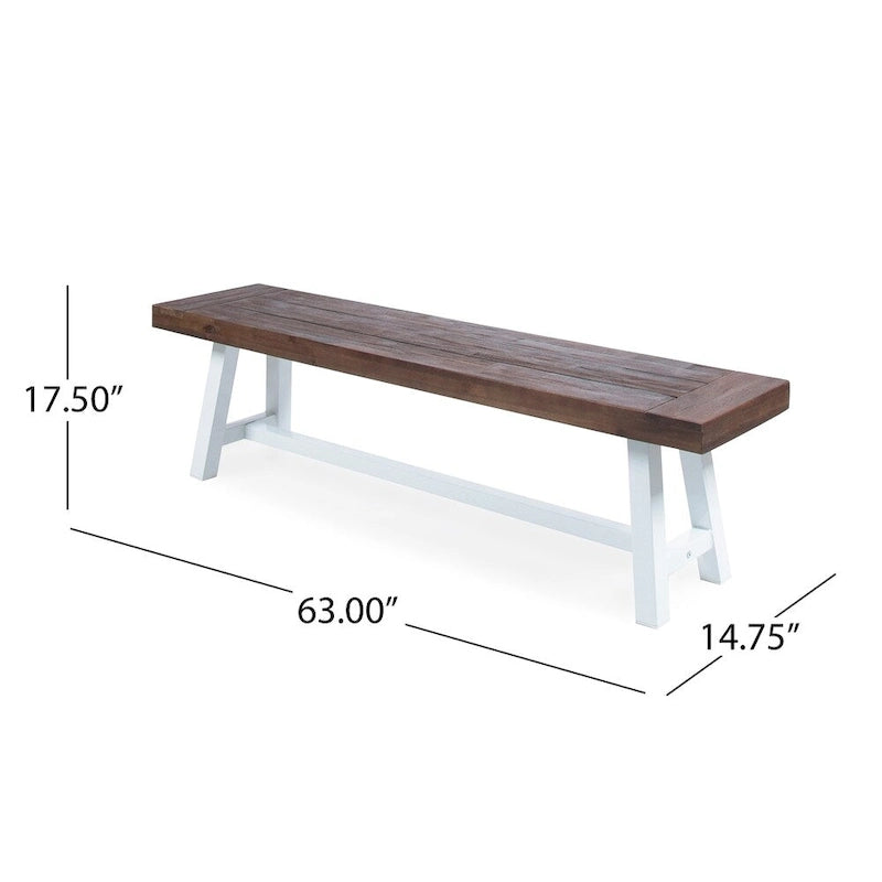 Banc de pique-nique rectangulaire en bois d'acacia Jubilee Farmhouse par Christopher Knight Home