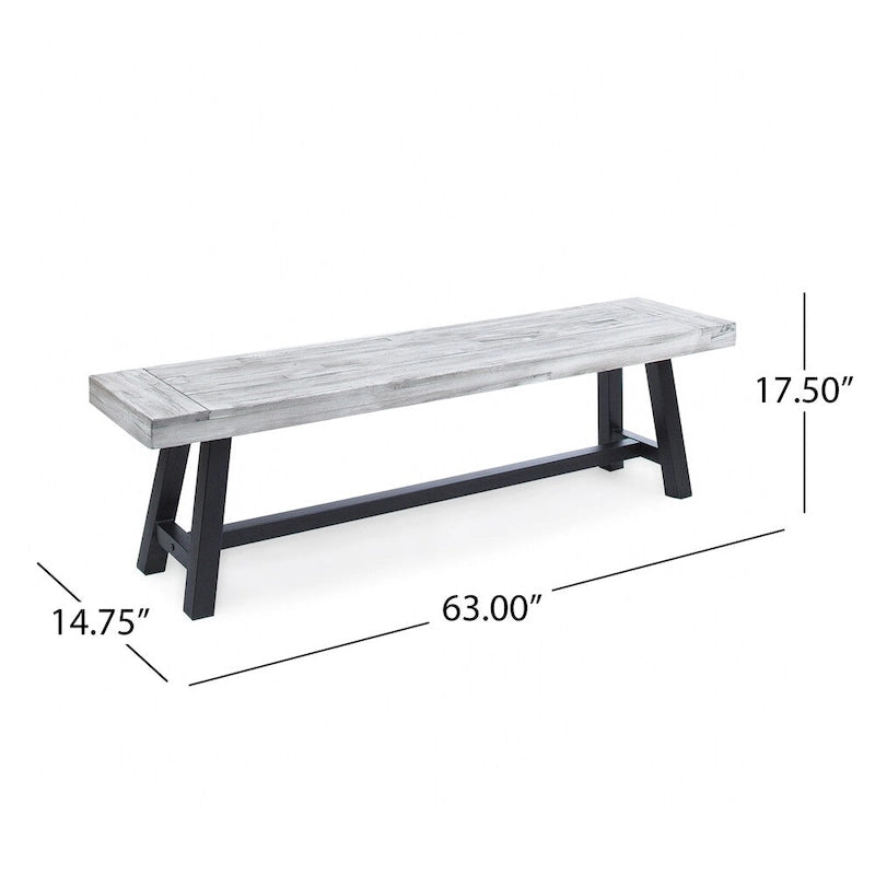 Banc de pique-nique rectangulaire en bois d'acacia Jubilee Farmhouse par Christopher Knight Home