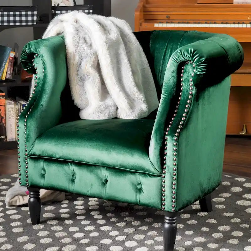 Fauteuil club Akira en velours de Christopher Knight Home