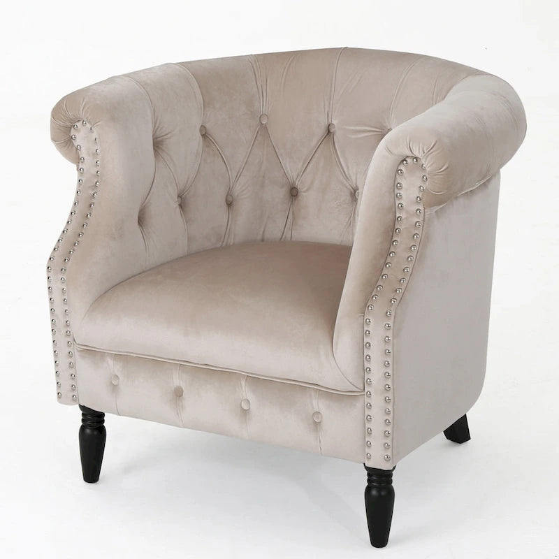 Fauteuil club Akira en velours de Christopher Knight Home