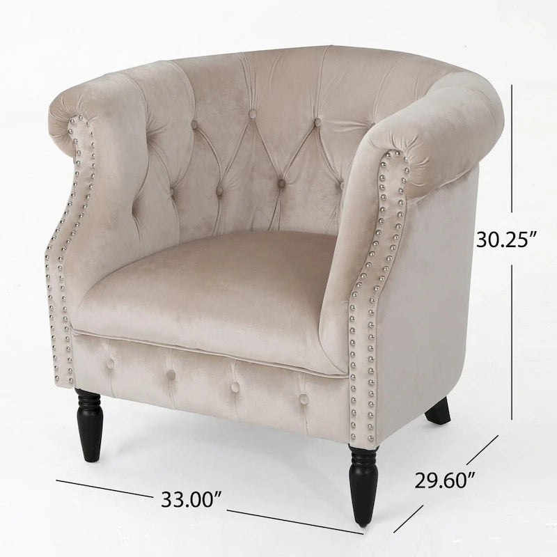 Fauteuil club Akira en velours de Christopher Knight Home