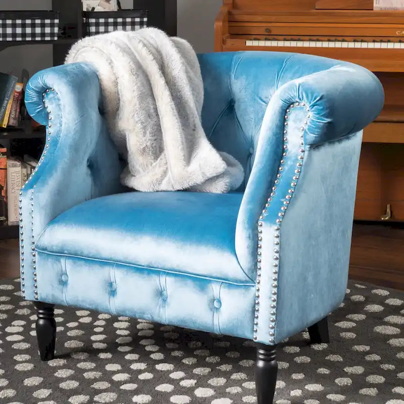 Fauteuil club Akira en velours de Christopher Knight Home
