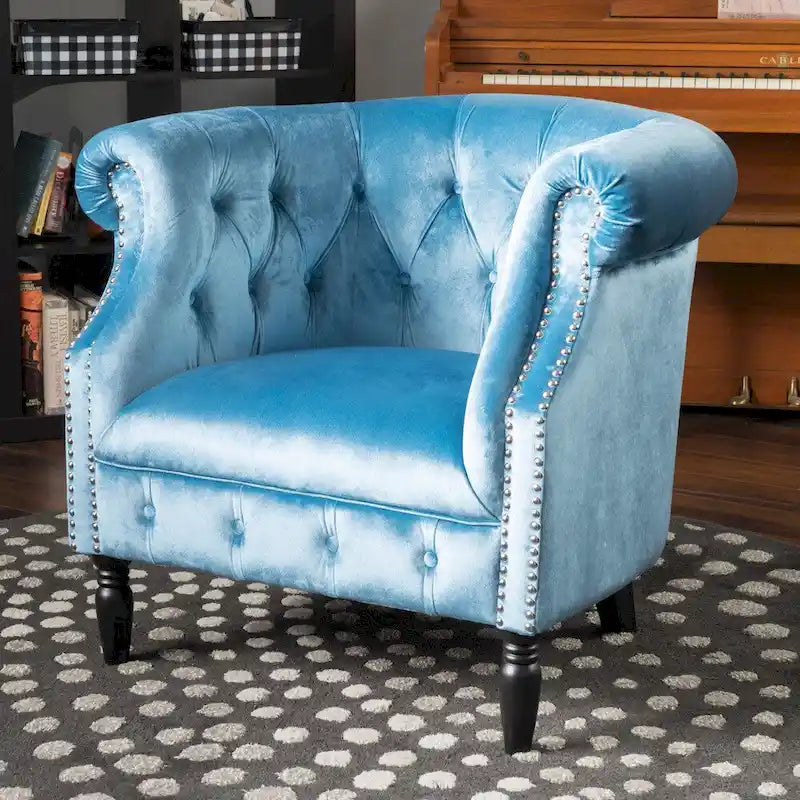 Fauteuil club Akira en velours de Christopher Knight Home