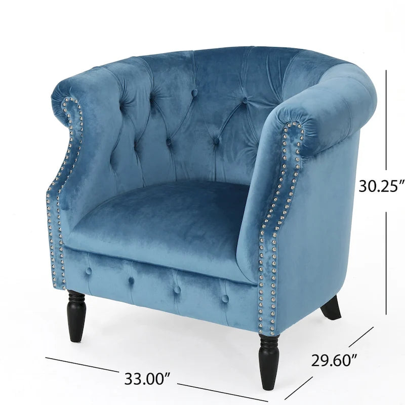 Fauteuil club Akira en velours de Christopher Knight Home