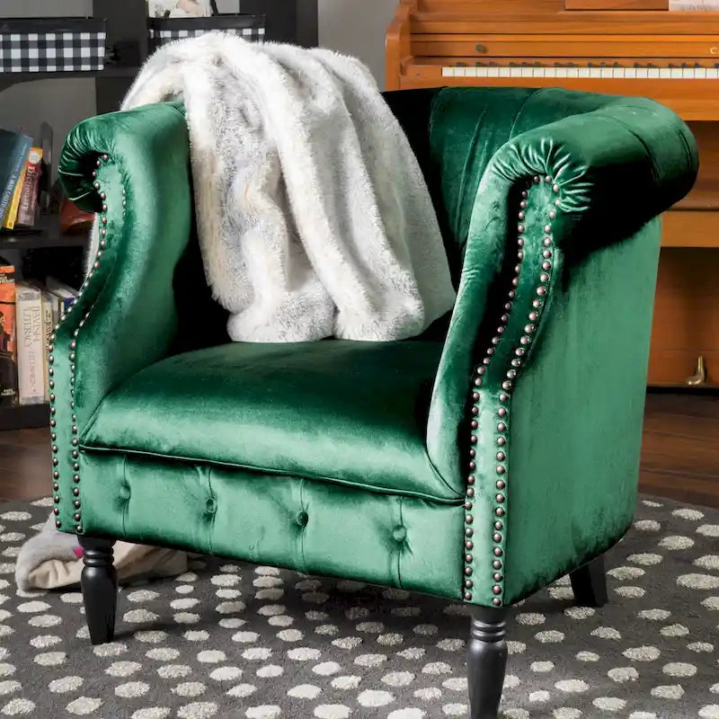 Fauteuil club Akira en velours de Christopher Knight Home