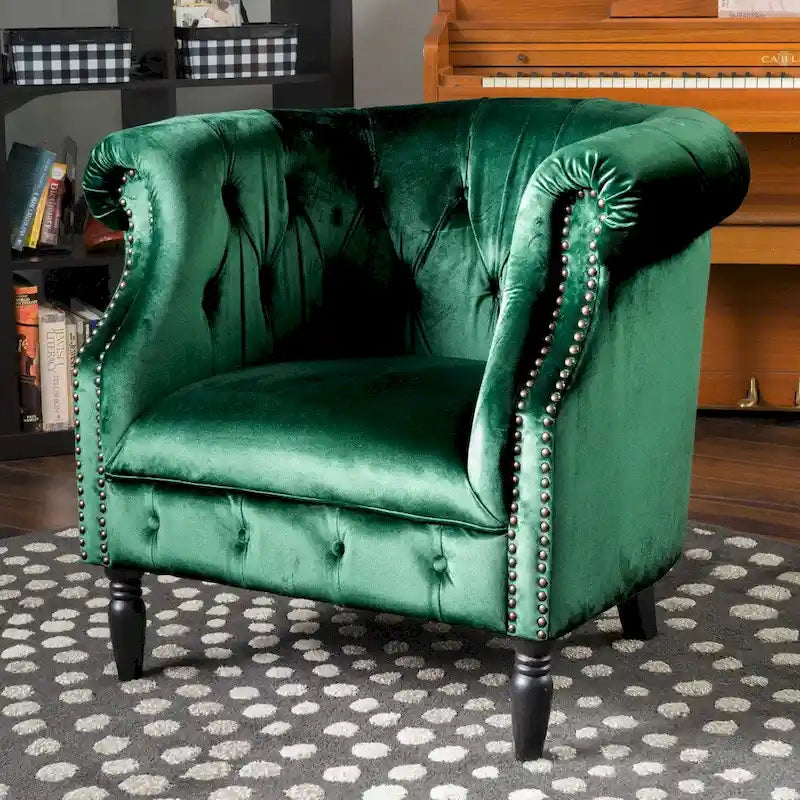 Fauteuil club Akira en velours de Christopher Knight Home