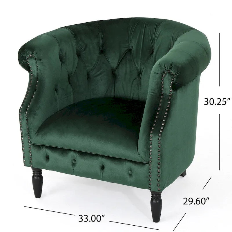 Fauteuil club Akira en velours de Christopher Knight Home