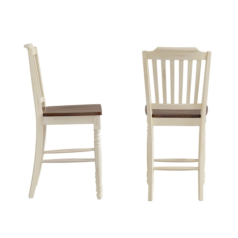 Chaises de comptoir bicolores Brunico (lot de 2)
