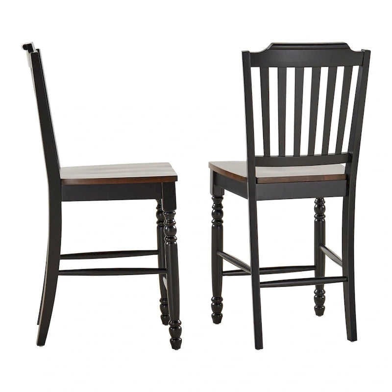 Chaises de comptoir bicolores Brunico (lot de 2)