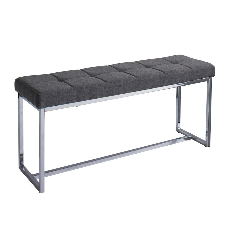 Banc en tissu moderne Porch &amp; Den Kennedy avec piètement chromé