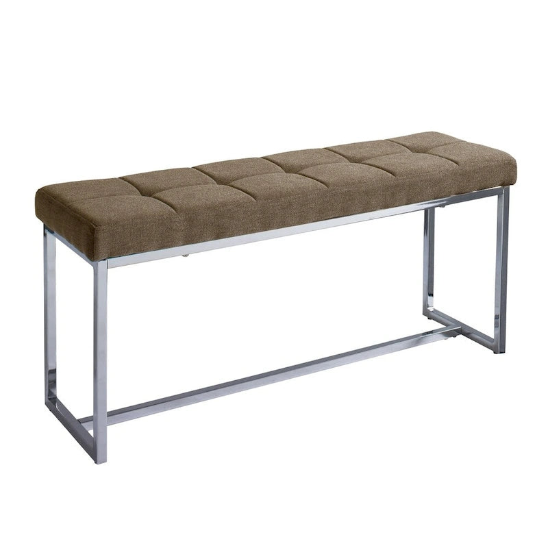 Banc en tissu moderne Porch &amp; Den Kennedy avec piètement chromé