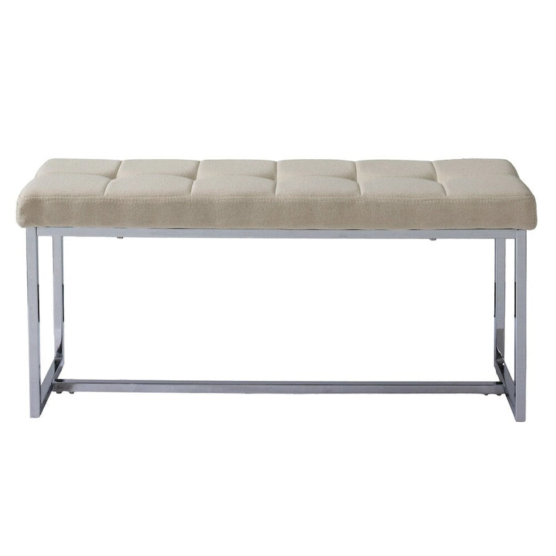 Banc en tissu moderne Porch &amp; Den Kennedy avec piètement chromé