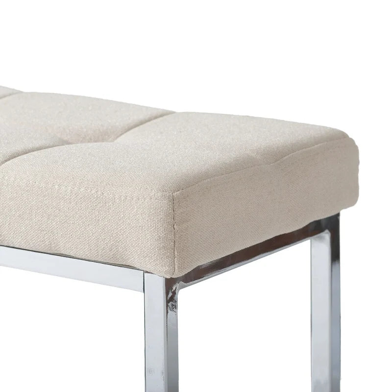 Banc en tissu moderne Porch &amp; Den Kennedy avec piètement chromé