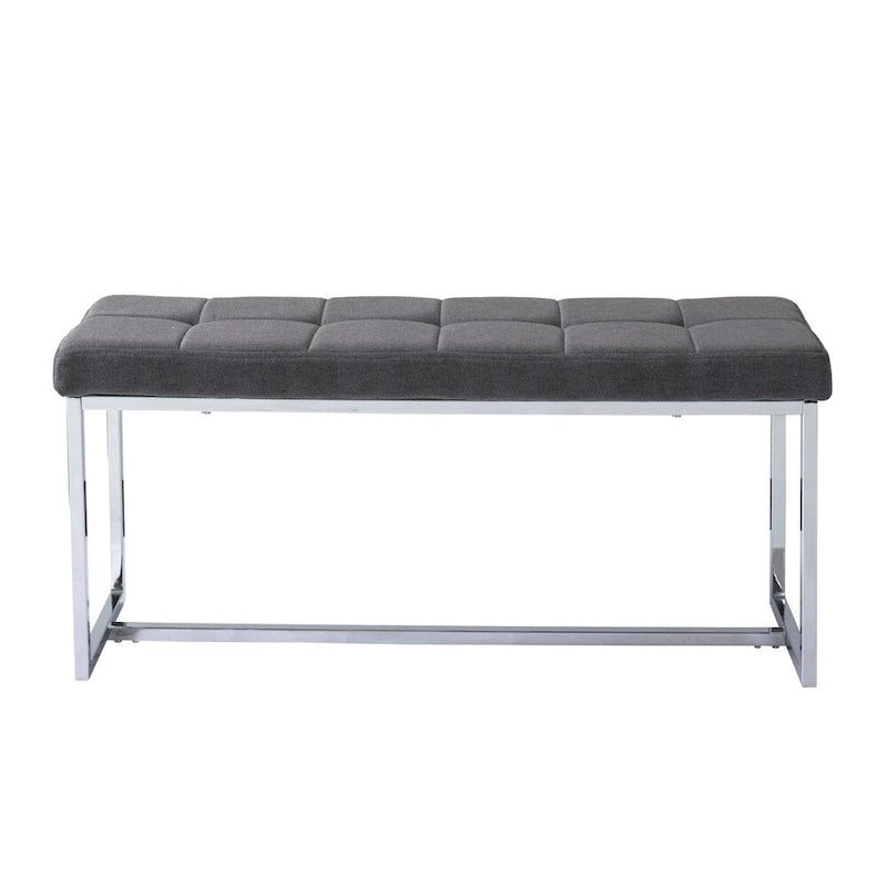 Banc en tissu moderne Porch &amp; Den Kennedy avec piètement chromé