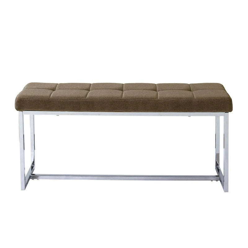 Banc en tissu moderne Porch &amp; Den Kennedy avec piètement chromé