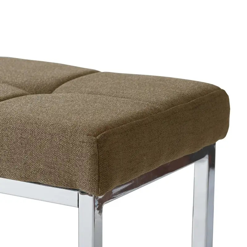 Banc en tissu moderne Porch &amp; Den Kennedy avec piètement chromé