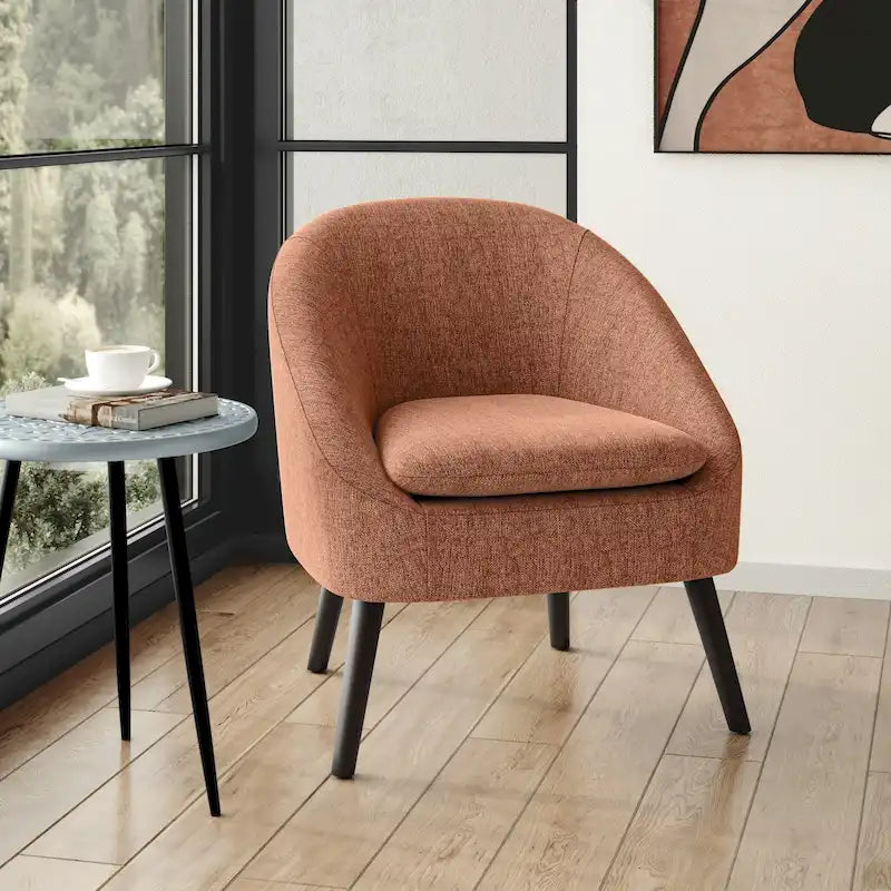 Fauteuil d'appoint WYNDENHALL Bonita de style moderne du milieu du siècle, de forme irrégulière, 68,5 cm de large - 67,5 cm de profondeur x 68 cm de largeur x 80 cm de hauteur