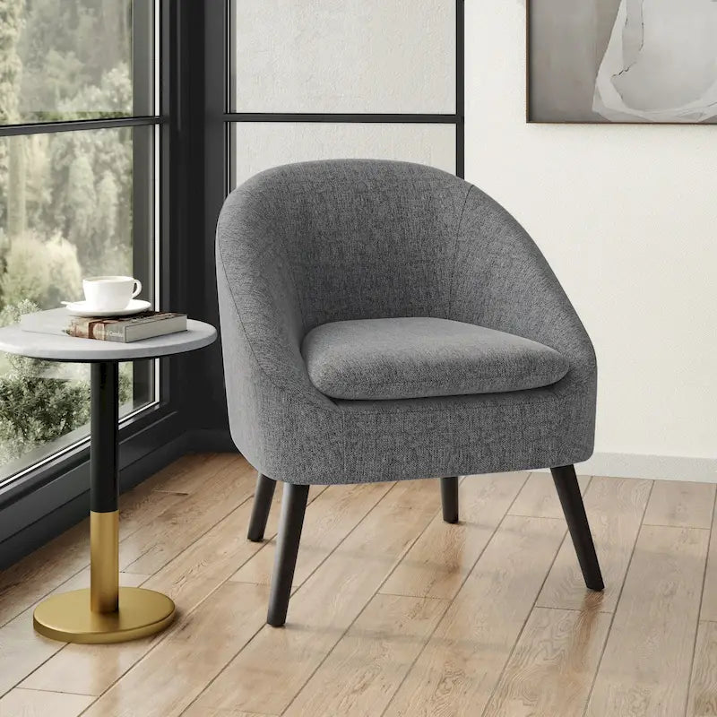 Fauteuil d'appoint WYNDENHALL Bonita de style moderne du milieu du siècle, de forme irrégulière, 68,5 cm de large - 67,5 cm de profondeur x 68 cm de largeur x 80 cm de hauteur