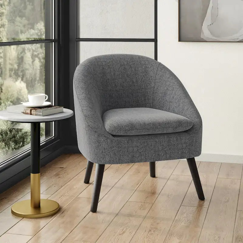 Fauteuil d'appoint WYNDENHALL Bonita de style moderne du milieu du siècle, de forme irrégulière, 68,5 cm de large - 67,5 cm de profondeur x 68 cm de largeur x 80 cm de hauteur